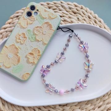 Chaîne de téléphone portable avec perles Papillon Universal DL059